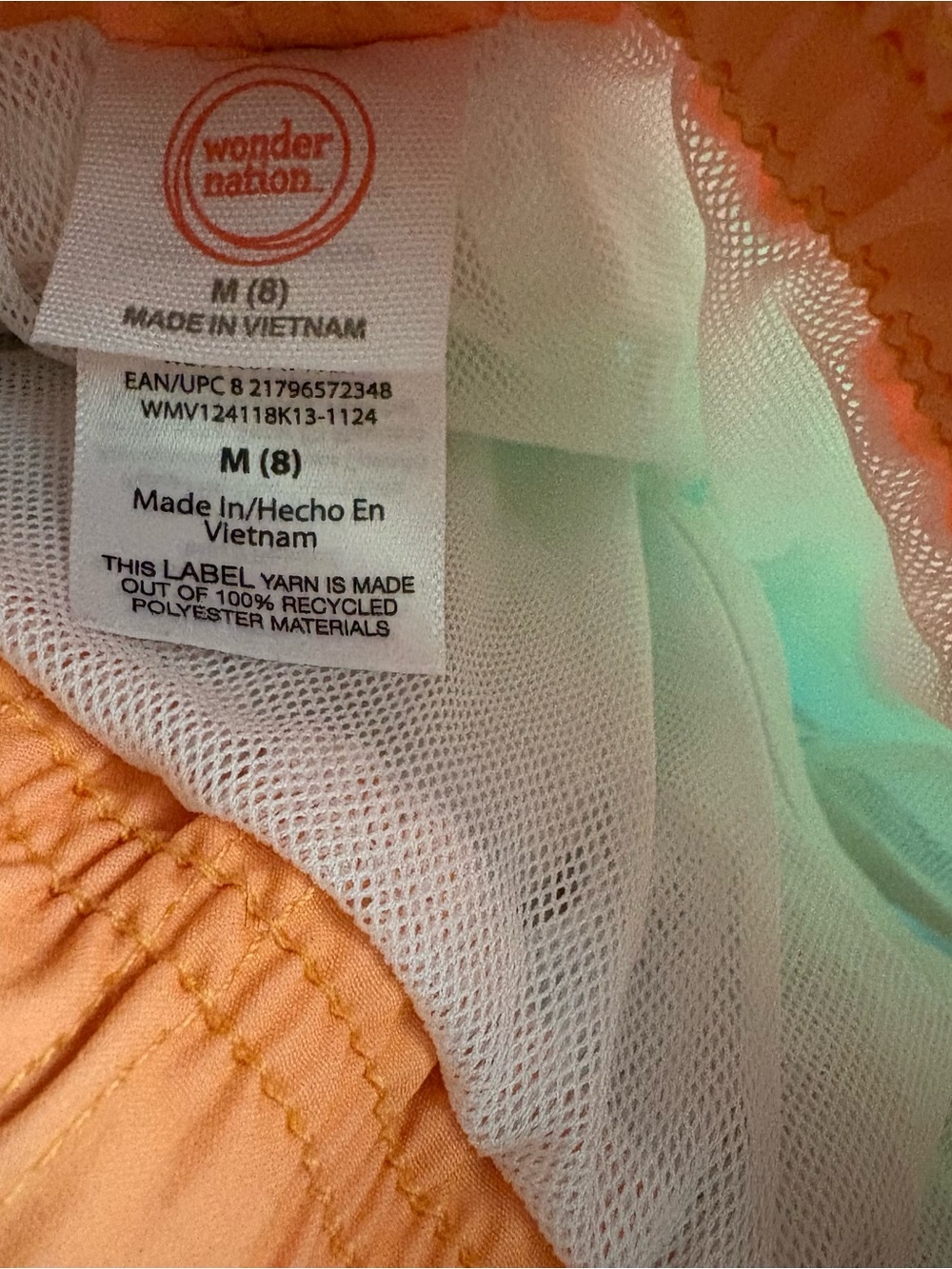 Wonder Nation Ombré Orange Yellow Blue Boys Quick Dry Stretch Swim Trunks Medium - Picture 4 of 5